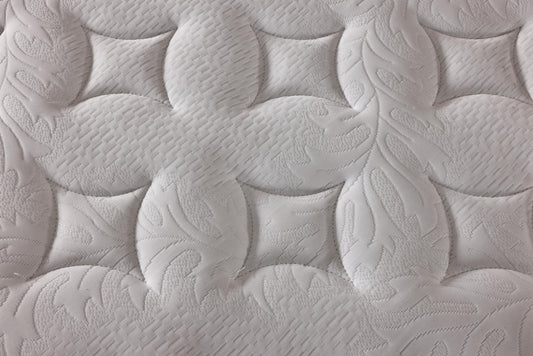 PIYANO Luxury Upholstered Bed Set – Ivory & Taupe Platform Bed with Artistic Wave Headboard