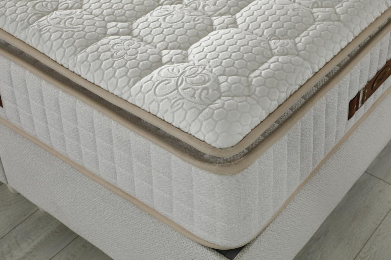 ARNO Luxury Upholstered Bed Set – Modern Platform Bed in White Puffy Fabric