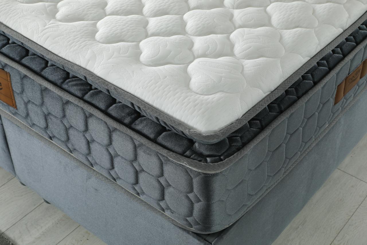 BONITA Luxury Upholstered Bed Set – Modern Platform Bed in Anthracite