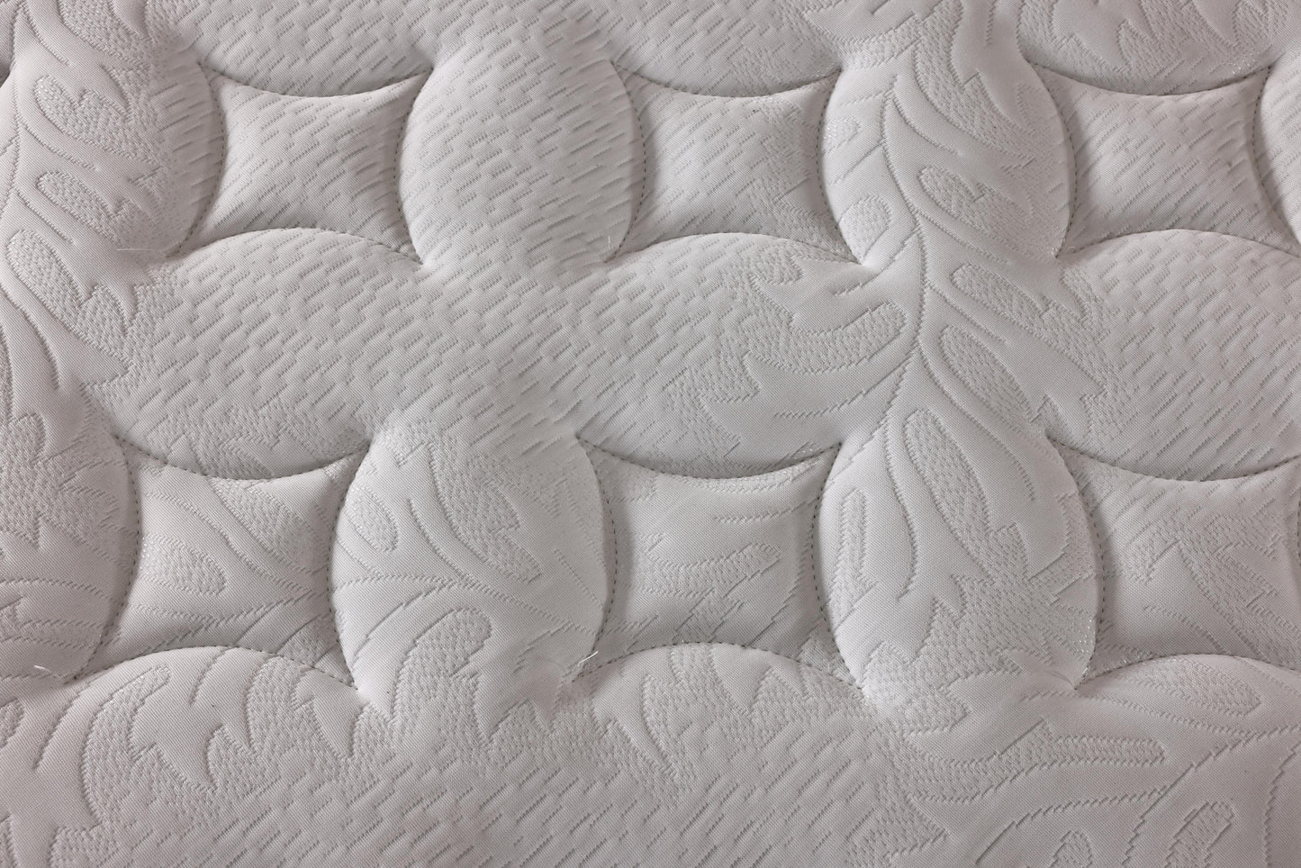 PIYANO Luxury Upholstered Bed Set – Ivory & Taupe Platform Bed with Artistic Wave Headboard