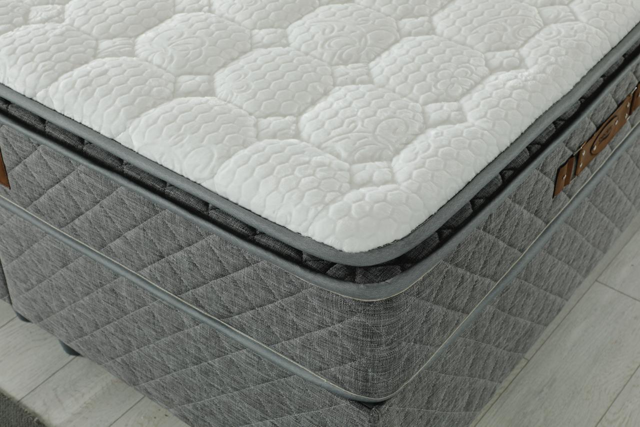STIL Luxury Upholstered Bed Set – Modern Platform Bed in Gray