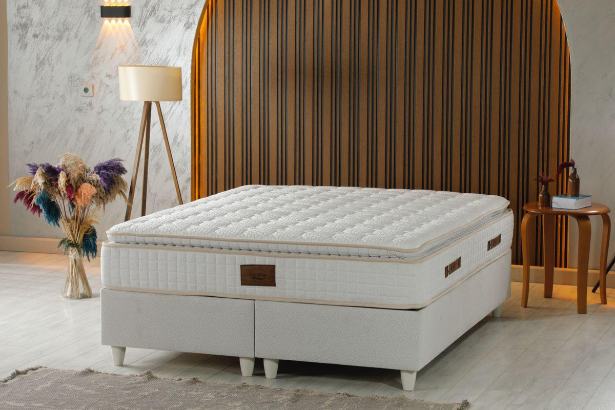 VIOLA Luxury Bed Set – Modern Upholstered Platform Bed with Integrated LED Headboard
